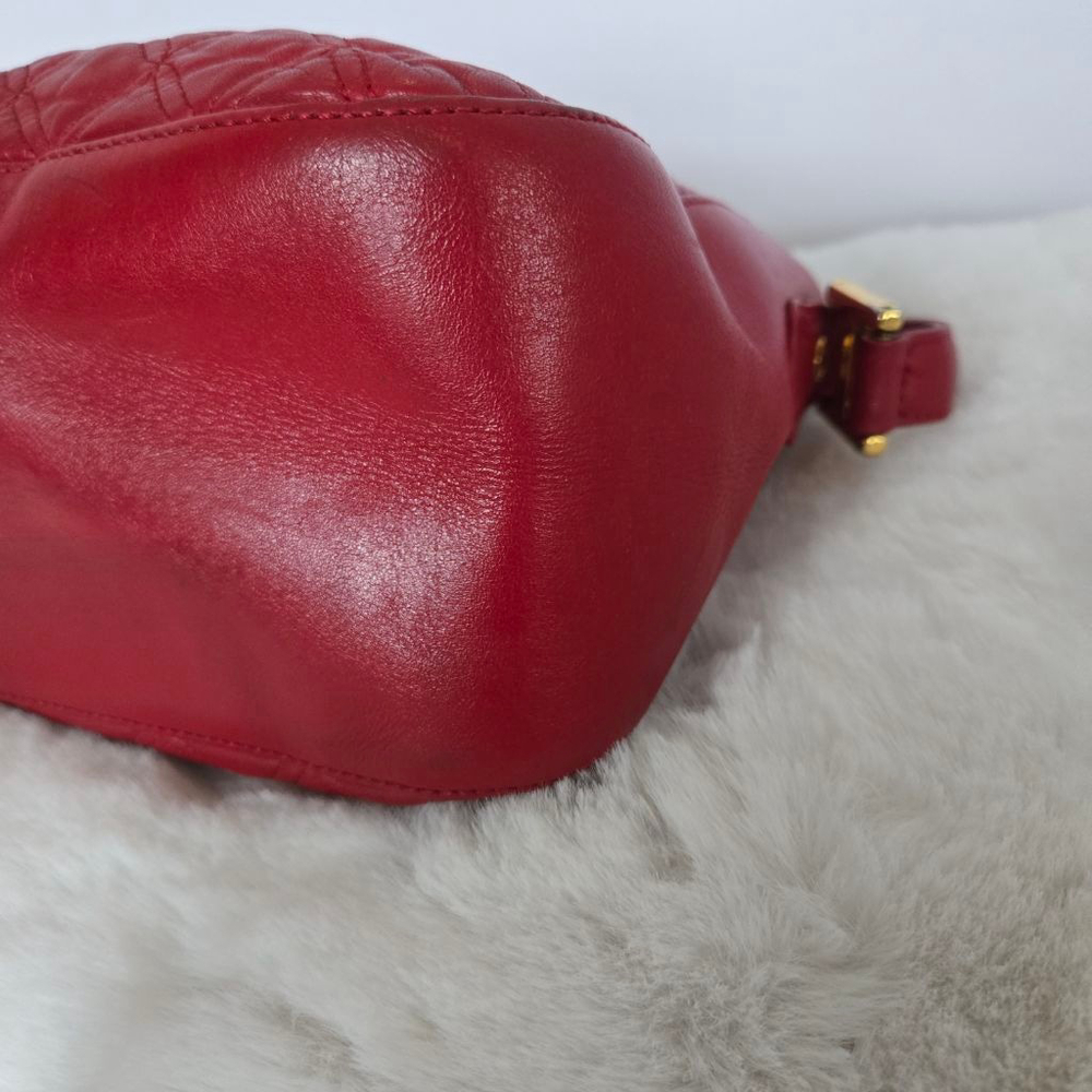 Women's MCM Red Quilted Leather Shoulder / Handbag with COA - Picture 8 of 15